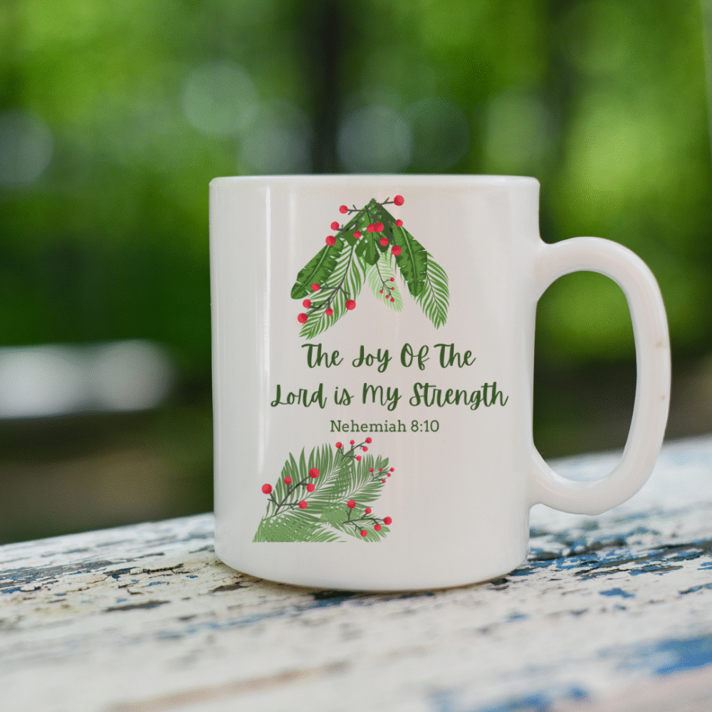 The Joy Of the Lord is My Strength - Nehemiah 8:10, Motivational Coffee Cup, Christian Gift, Stationery, Home Decor, Holiday Drinkware - Image 4